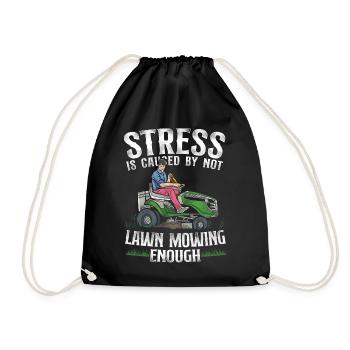 Lawn Mower Mowing Dad Father - Turnbeutel - Schwarz - Vorne