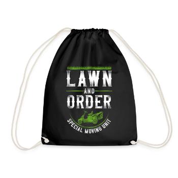 Lawn Mower Mowing Dad Father - Drawstring Bag - black - Front
