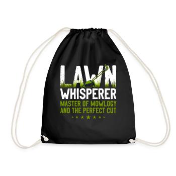 Lawn Mower Mowing Dad Father - Drawstring Bag - black - Front