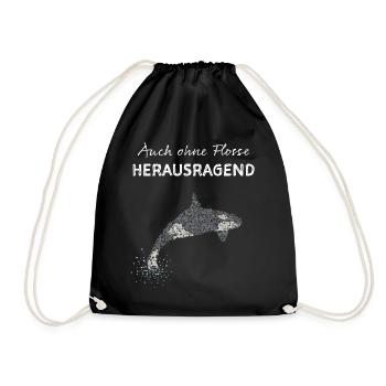 Orka Killerwal Mörderwal Schwertwal - Turnbeutel - Schwarz - Vorne