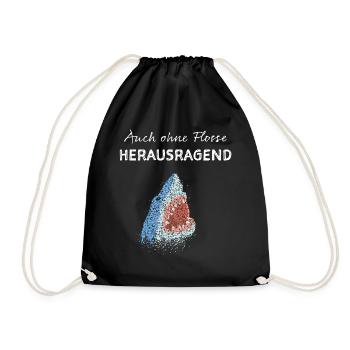 Weisser Hai Haie Haifisch Hailiebhaber - Turnbeutel - Schwarz - Vorne