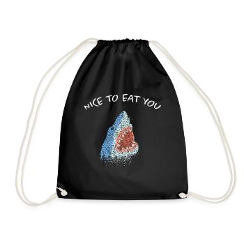 Agréable à manger requin blanc requin - Sac de sport léger - noir - Devant