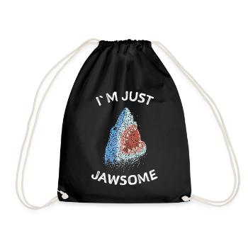 Jawsome Great White Shark Shark Sharks Shark Lovers - Drawstring Bag - black - Front