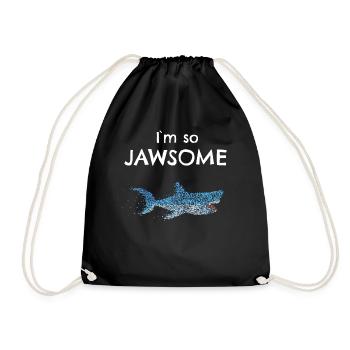 Jawsome Great White Shark Shark - Drawstring Bag - black - Front