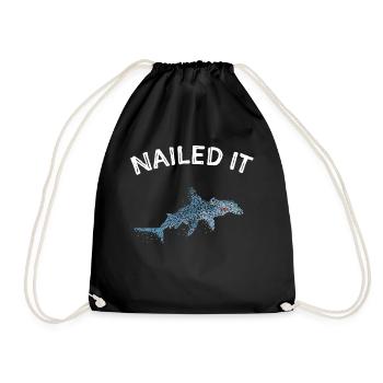 Nailed It Hammerhead Shark Shark Lovers - Drawstring Bag - black - Front