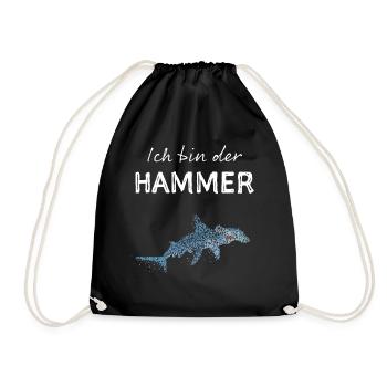 Hammerhai Hai Haie Hailiebhaber Haifisch - Turnbeutel - Schwarz - Vorne
