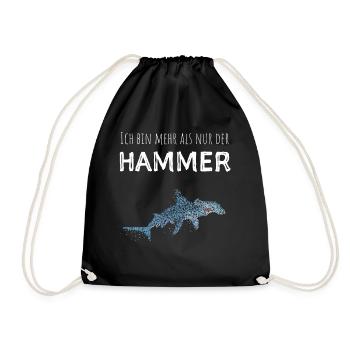Hammerhai Hai Haie Haifisch Hailiebhaber - Turnbeutel - Schwarz - Vorne
