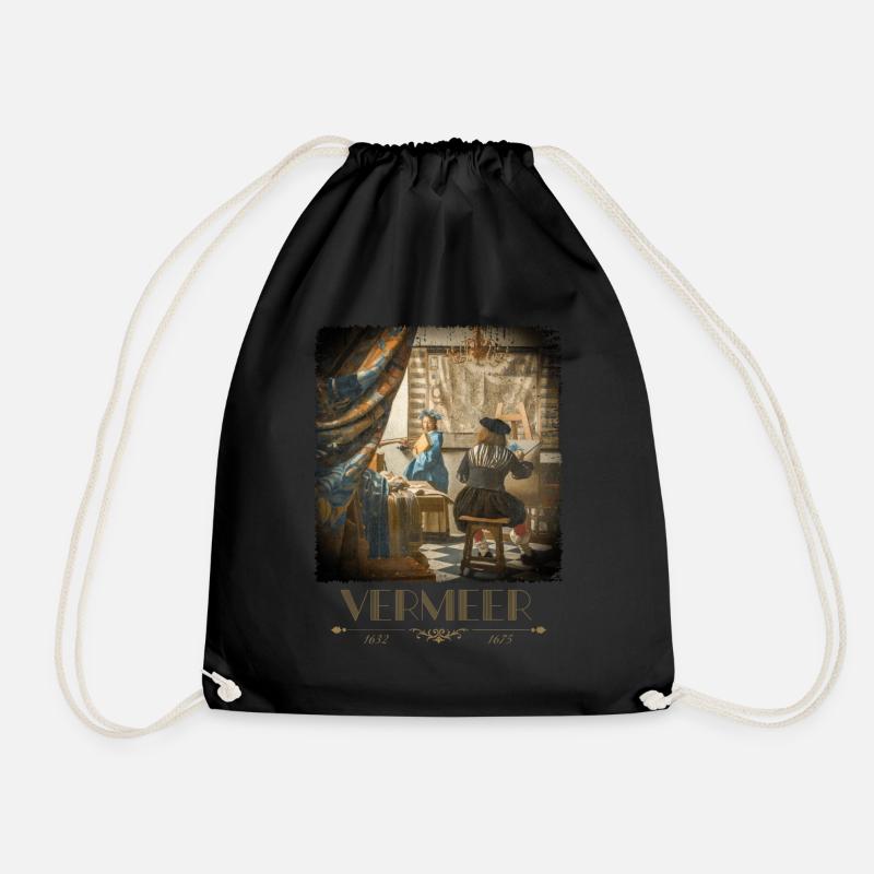 Jan Vermeer Die Malkunst Gemälde Coole Kunst - Turnbeutel - Schwarz