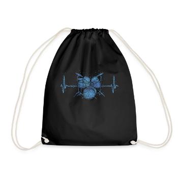 Drums Drummer Drummer Drumset - Drawstring Bag - black - Front