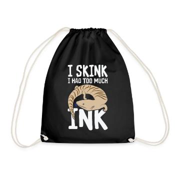 Herpetology Blue-tongued Skink Lizard Wildlife - Drawstring Bag - black - Front