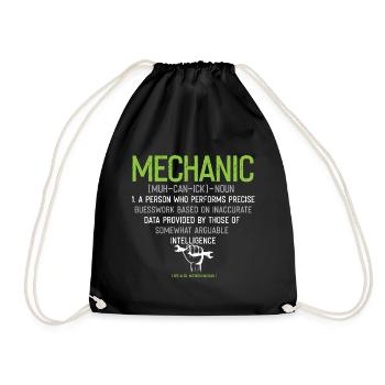 Mechanic Profession Automotive Mechanic Car Funny Saying - Drawstring Bag - black - Front