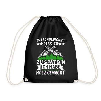 Holzfäller Förster - Turnbeutel - Schwarz - Vorne