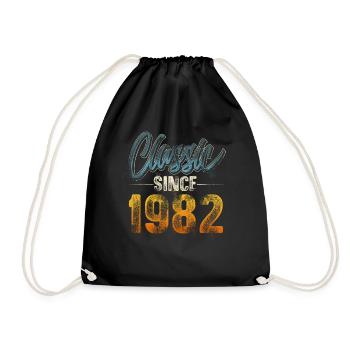 1982 Année de naissance Anniversaire Année de construction Millésime - Sac de sport léger - noir - Devant
