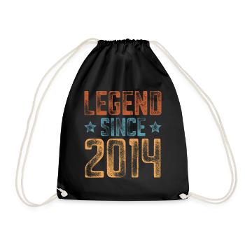 2014 Naissance Année de naissance Anniversaire - Sac de sport léger - noir - Devant