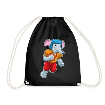 Elephant American Football Sport - Drawstring Bag - black - Front