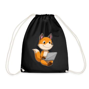 Fox Laptop - Drawstring Bag - black - Front