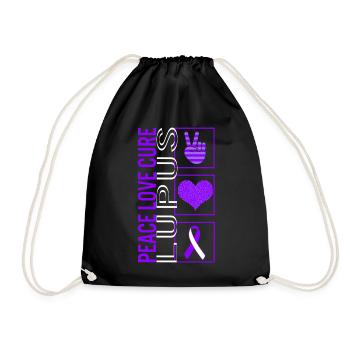 Peace Love Cure lupus T Shirt - Sac de sport léger - noir - Devant