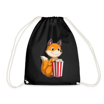 Fox Popcorn - Drawstring Bag - black - Front