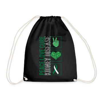 Peace Love Cure Kidney Disease T Shirt - Sac de sport léger - noir - Devant