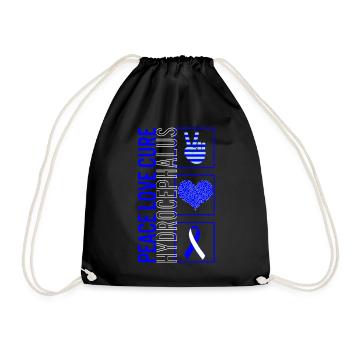 Peace Love Cure Hydrocephalus T Shirt - Sac de sport léger - noir - Devant