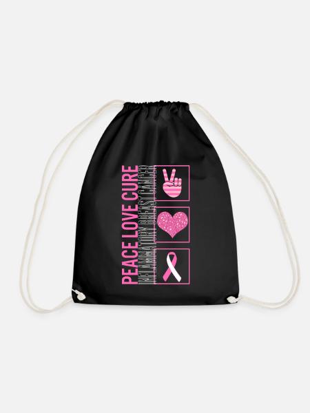 Peace Love Cure Entzündlicher Brustkrebs T Shirt - Turnbeutel - Schwarz