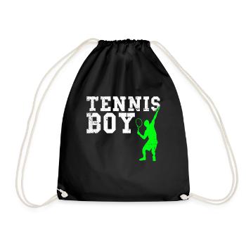 Tennis boy - Turnbeutel - Schwarz - Vorne