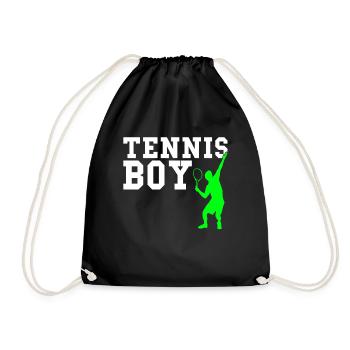 Tennis boy - Turnbeutel - Schwarz - Vorne
