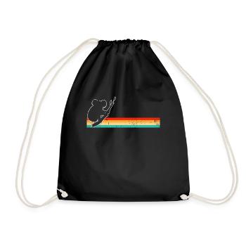 Koala Retro - Drawstring Bag - black - Front