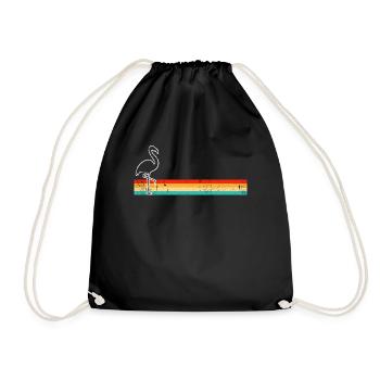 Flamant Rose Rétro - Sac de sport léger - noir - Devant