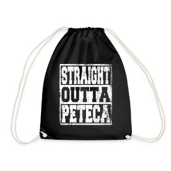 Peteca saying funny - Drawstring Bag - black - Front