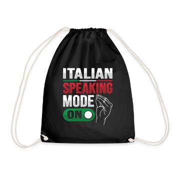 Funny Italian Hand Gestures Italy Lovers - Drawstring Bag - black - Front