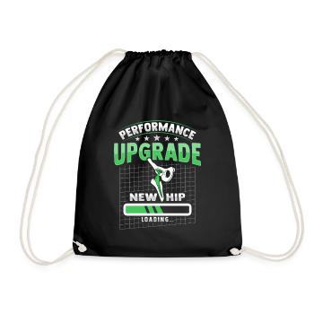 Bionic part design after hip prosthesis surgery - Drawstring Bag - black - Front