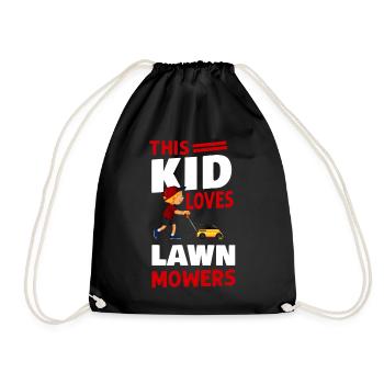 Lawn Mower Mowing Dad Father - Turnbeutel - Schwarz - Vorne