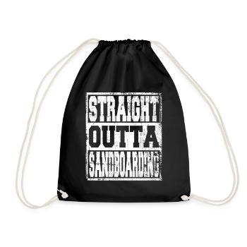 Sandboarding saying funny - Drawstring Bag - black - Front
