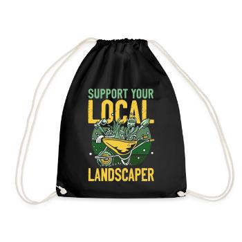 Landscaper Landscaping Landscape - Drawstring Bag - black - Front