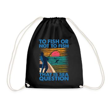 Pêcher ou ne pas pêcher, c’est la question de la mer - Sac de sport léger - noir - Devant