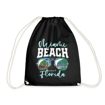 Miami Beach Florida - Turnbeutel - Schwarz - Vorne