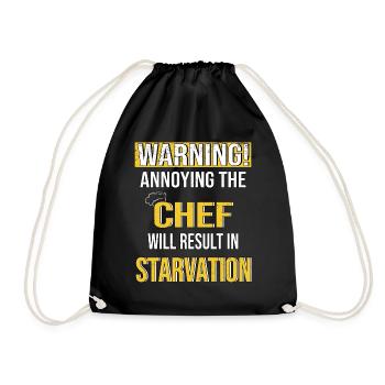 Kitchen Chef funny saying Chef Restaurant - Drawstring Bag - black - Front