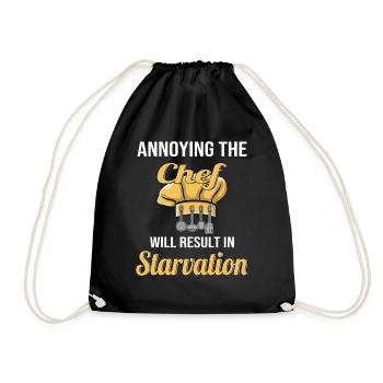 drôle de dire chef cuisine restaurant cuisinier - Sac de sport léger - noir - Devant