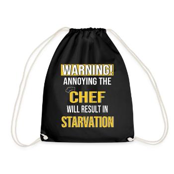 Chef Kitchen Restaurant funny saying Chef - Drawstring Bag - black - Front