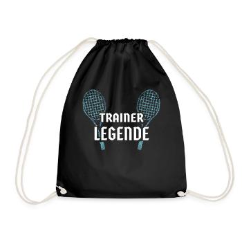 Tennistrainerin Tennistrainer Trainer - Turnbeutel - Schwarz - Vorne
