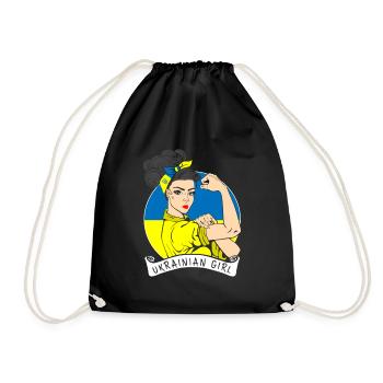Ukraine Girl Strong - Drawstring Bag - black - Front