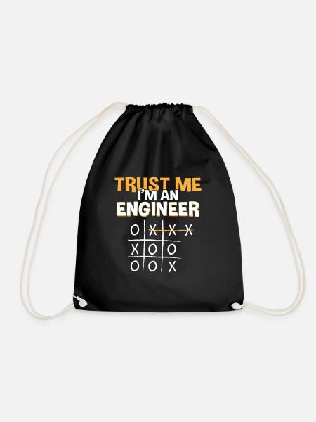 Trust Me Engineer Funny Tic Tac Toe Engineering - Turnbeutel - Schwarz