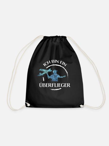 Überflieger Modellbauer Modellflugzeug - Turnbeutel - Schwarz