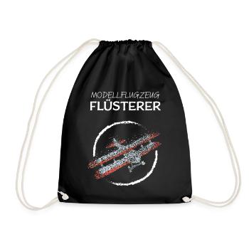 Modellflugzeug Flüsterer Modellfliegen - Turnbeutel - Schwarz - Vorne
