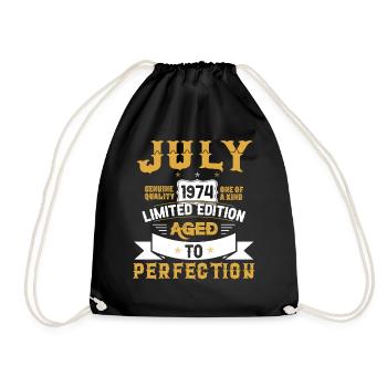 Anniversaire Juillet 1974 né Vintage - Sac de sport léger - noir - Devant