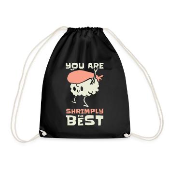 Asian Food Sushi Shrimp Food Sushi Lover - Drawstring Bag - black - Front
