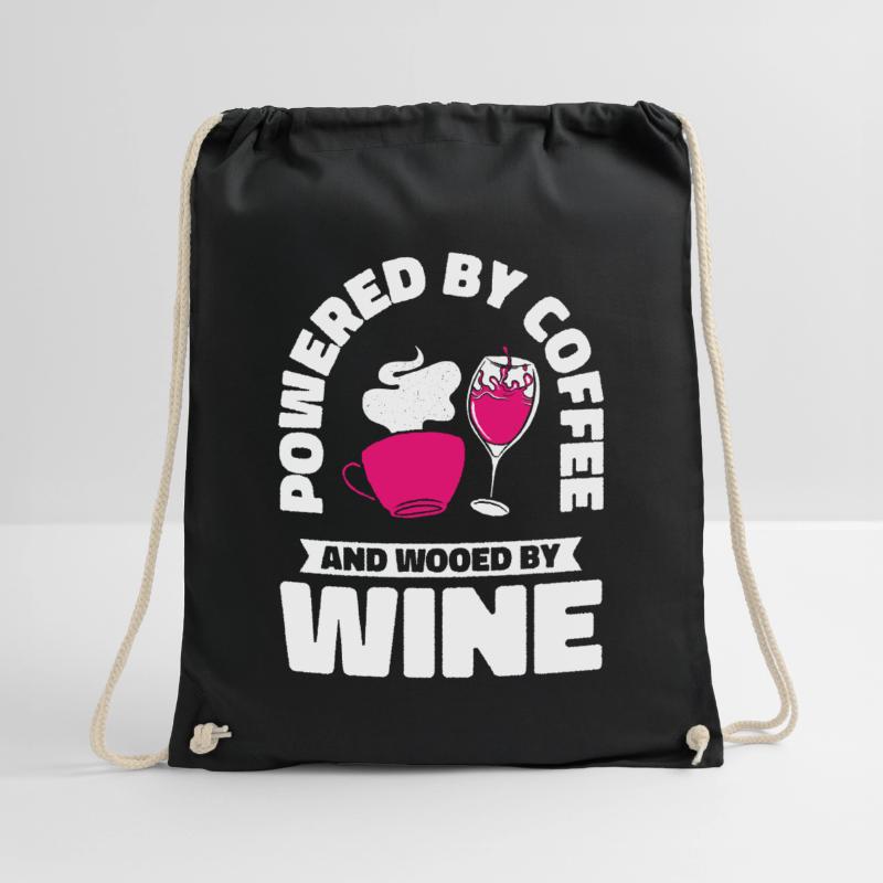 Coffee Wine Drinking Caffeinated Wine Drinker Drawstring Bag
