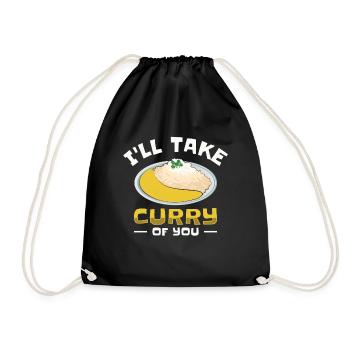 Curry South Asian Cuisine Indian Food Foodie - Drawstring Bag - black - Front