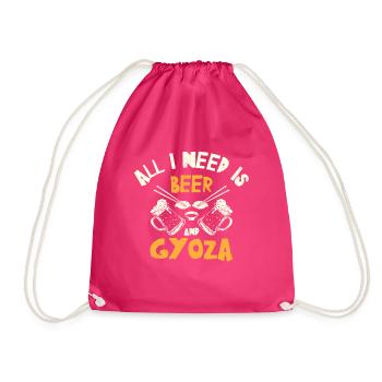 Gyoza Dumpling Asian Food Foodie Drinking - Drawstring Bag - fuchsia - Front